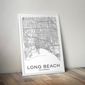 Printable Map of Long Beach, California CA, USA Instant Download City ...