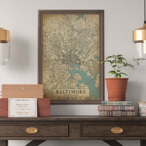 Custom Vintage style Map of Your City, Any Town Digital Download City Map Wall Art Map Poster Printable Map image 3