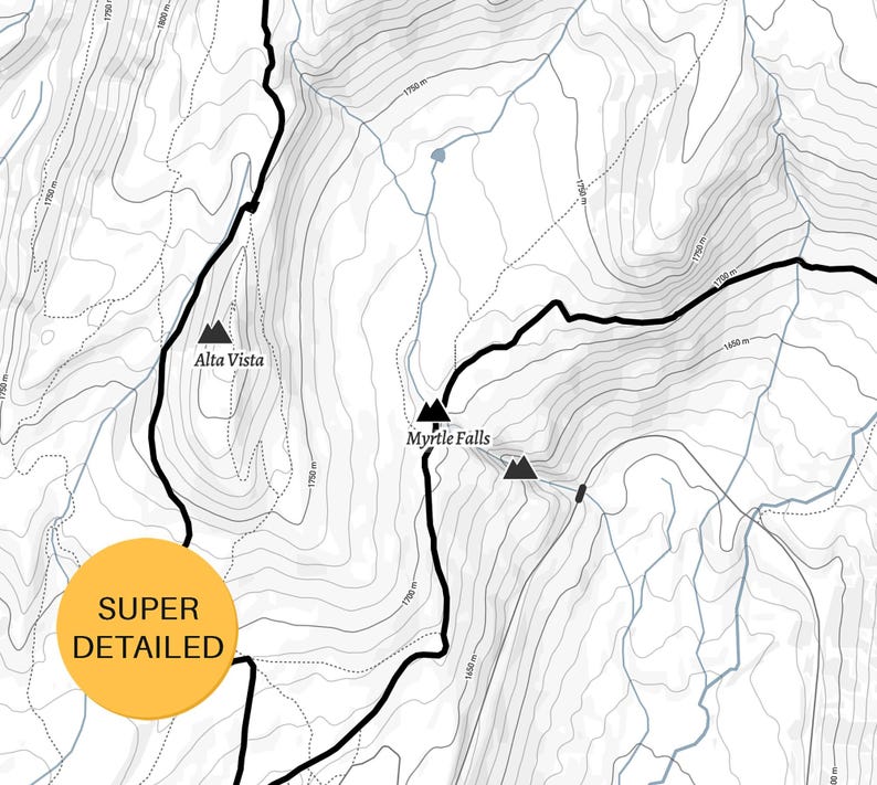 Skyline Loop Trail Map, Mount Rainier National Park Hihing Gift ...