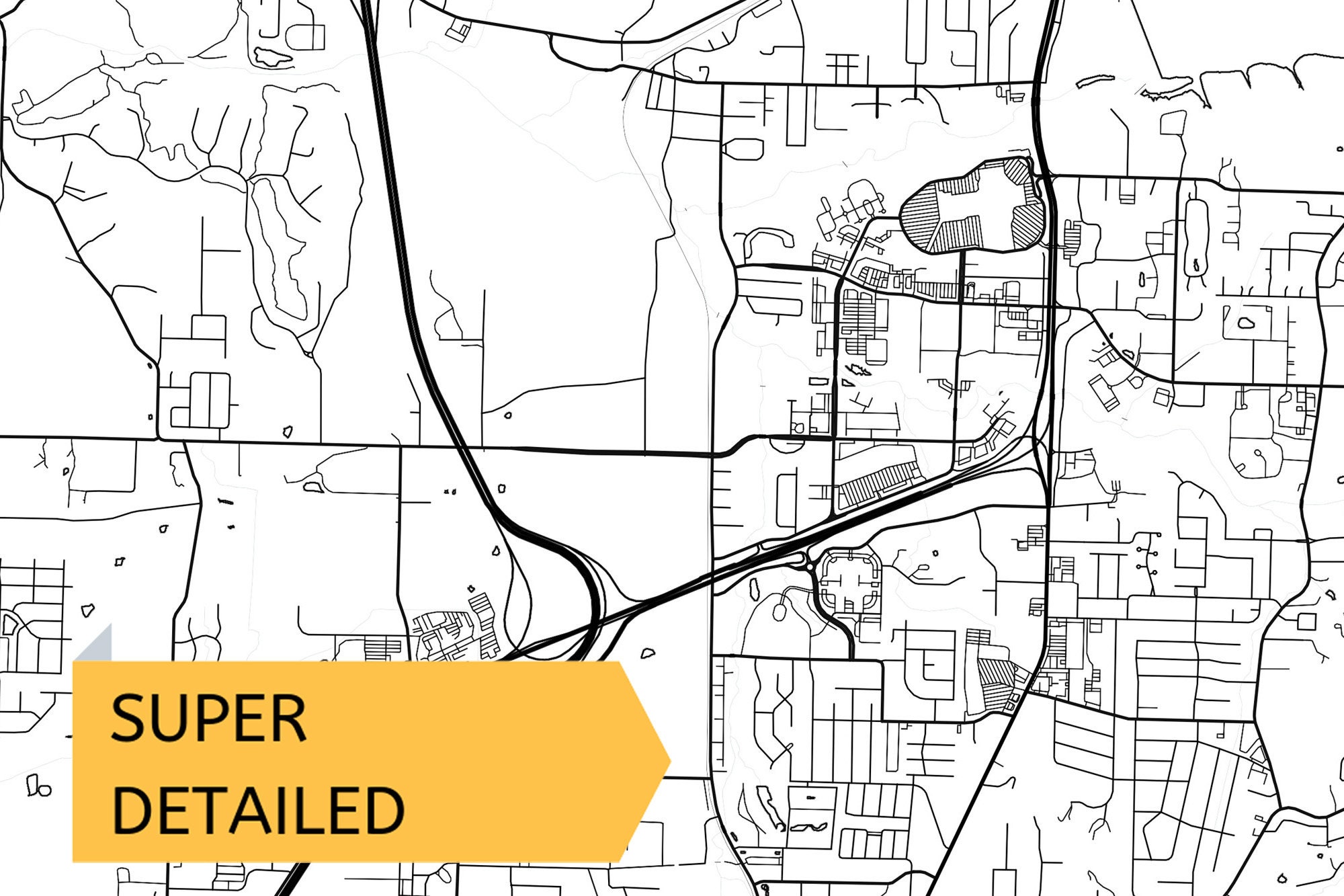 Fayetteville AR map print Arkansas USA city map Instant Etsy