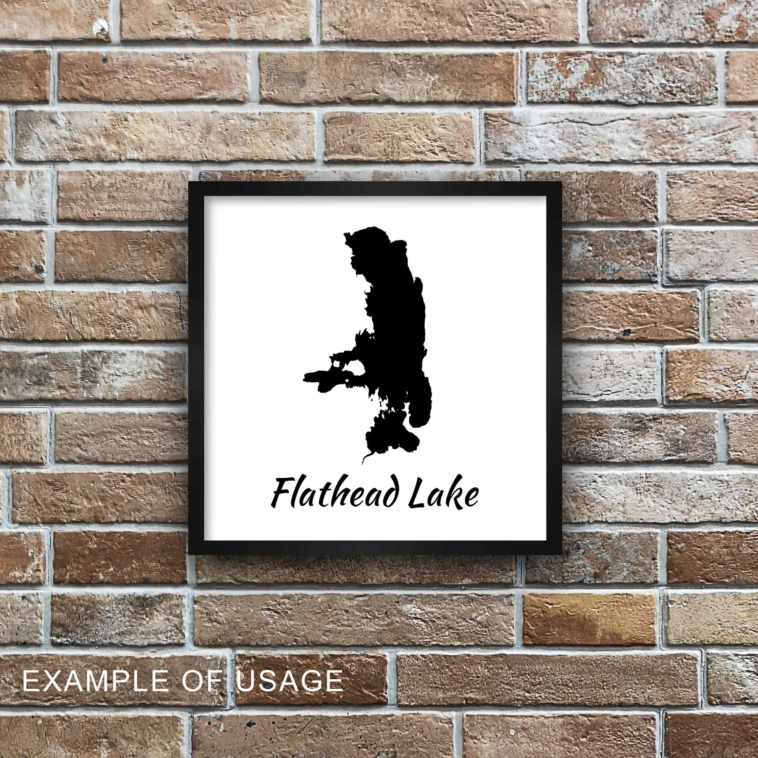 Flathead Lake Map SVG Montana Map Vector File Instant - Etsy