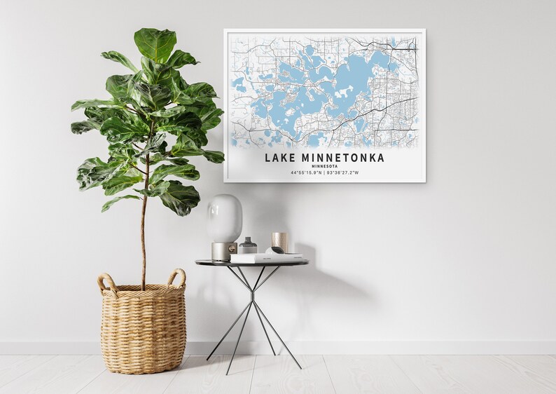 Printable Map of Lake Minnetonka Minnesota United States - Etsy