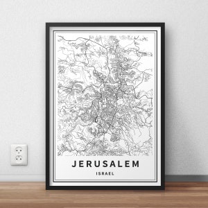 Printable Map of Jerusalem, Israel Instant Download City Map Wall Art ...