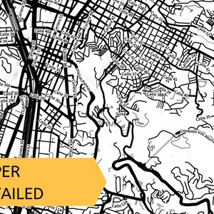 Printable Map of Medellín, Colombia With Street Names Instant Download ...