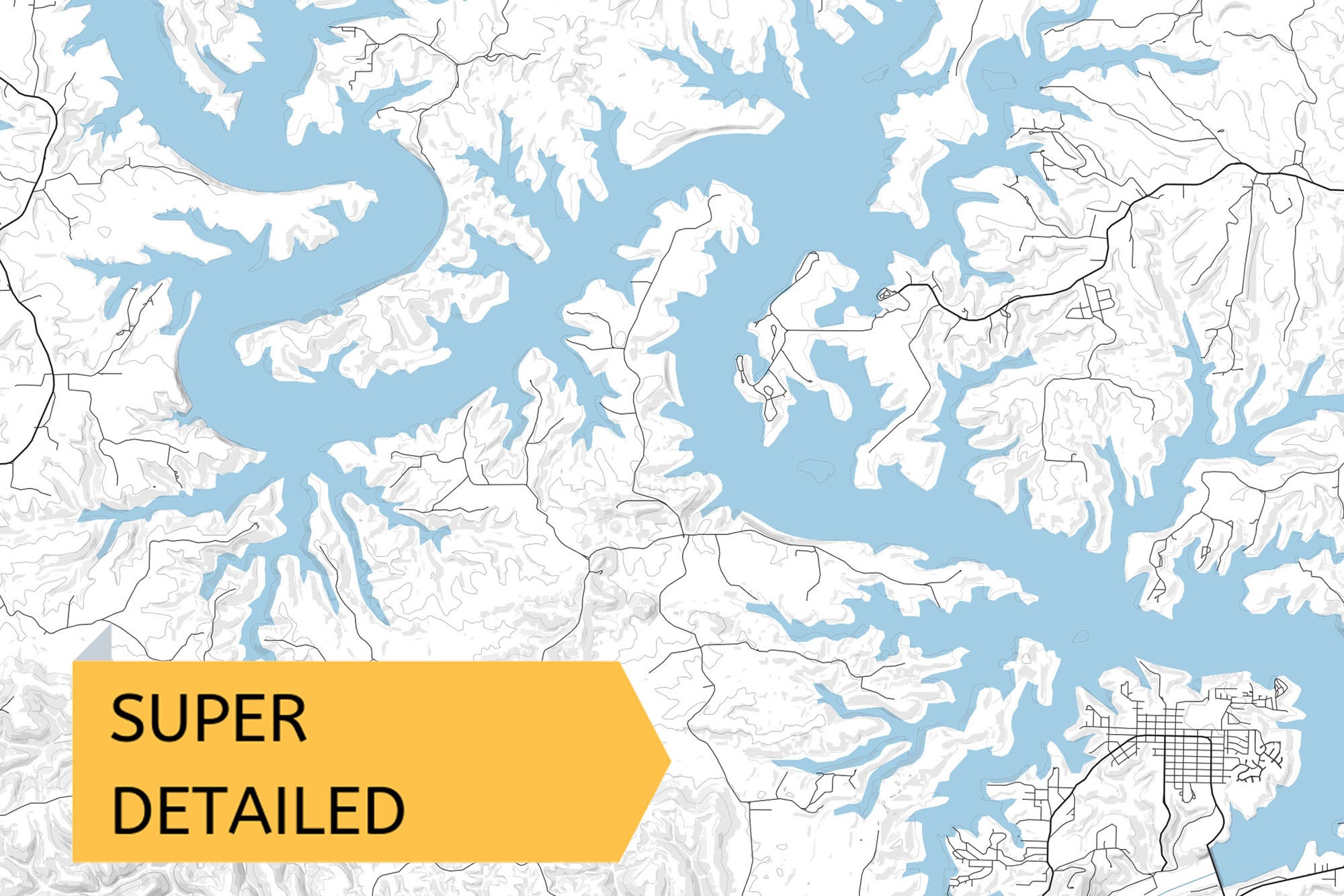 Printable Map of Bull Shoals Lake Arkansas and Missouri Etsy