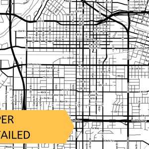 Printable Map of Bakersfield, California, USA With Street Names ...