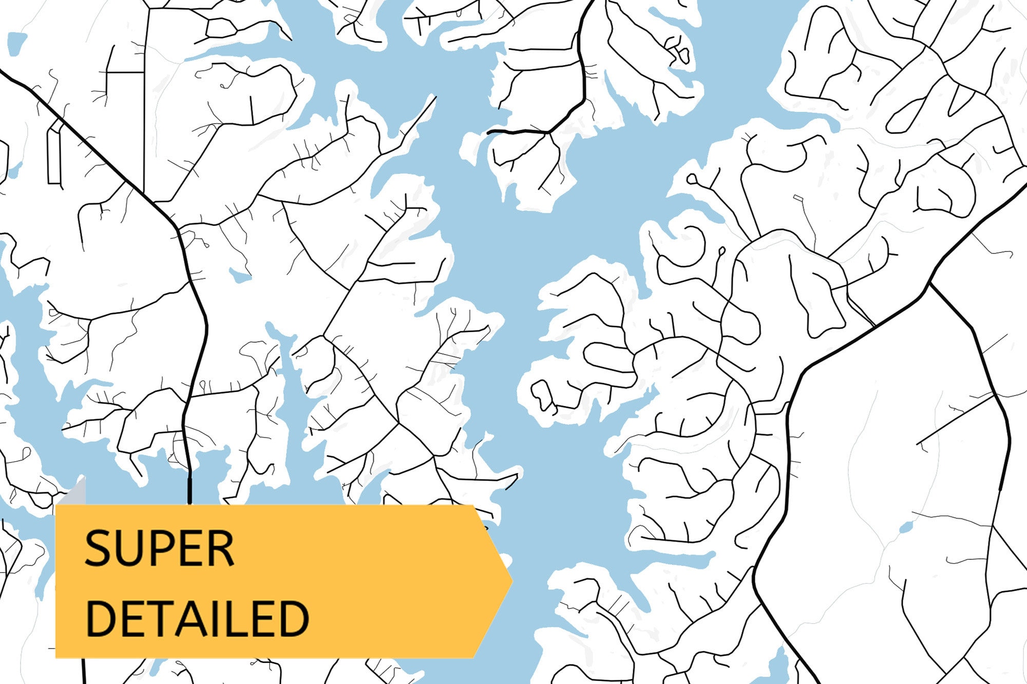 Printable Map of Jackson Lake United States Etsy