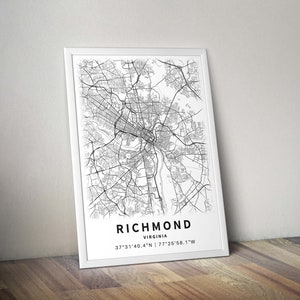 Printable Map of Richmond, Virginia, USA With Street Names - Instant ...