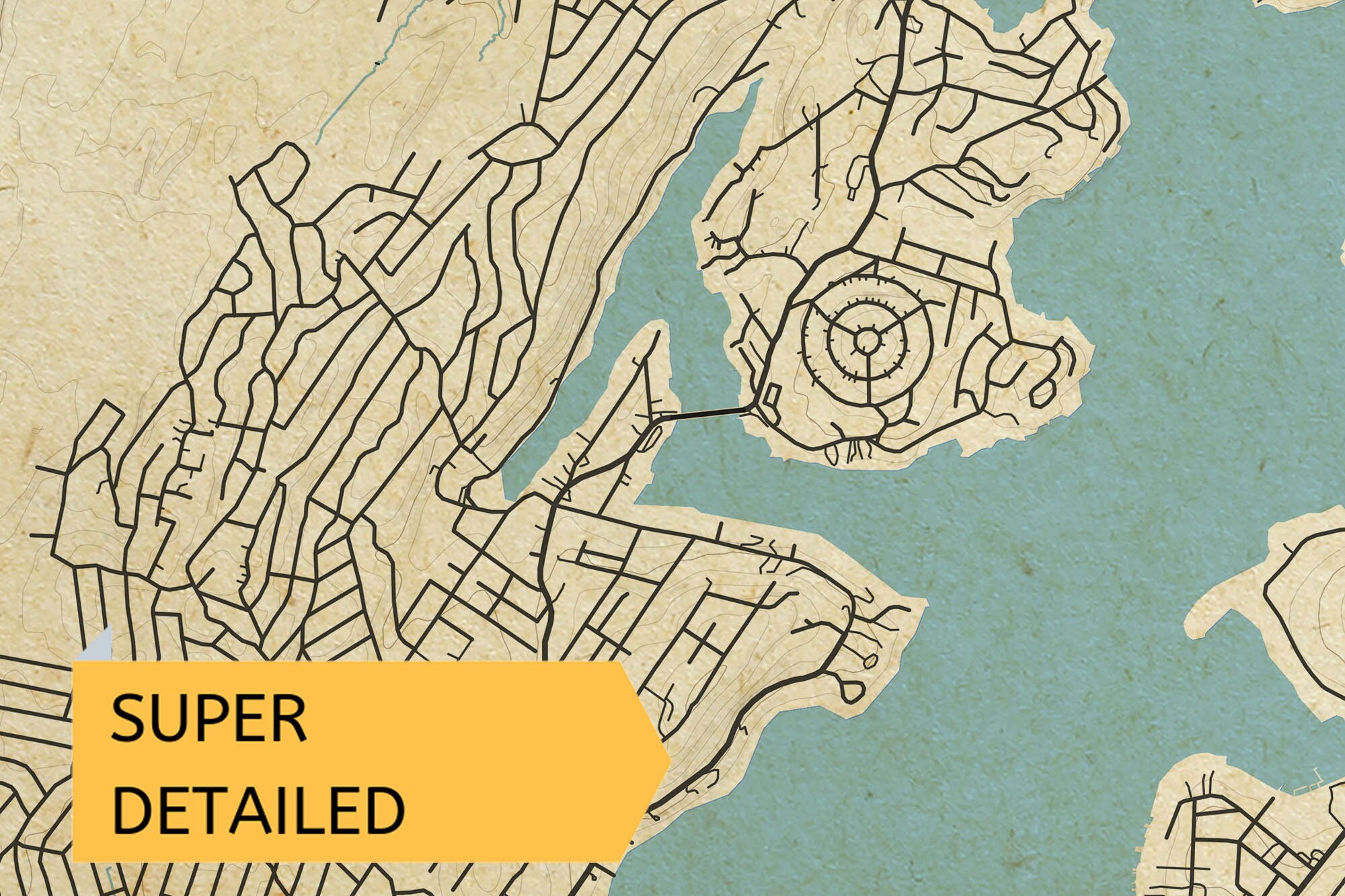 Vintage Style Map of Lake Hopatcong New Jersey USA Instant Etsy