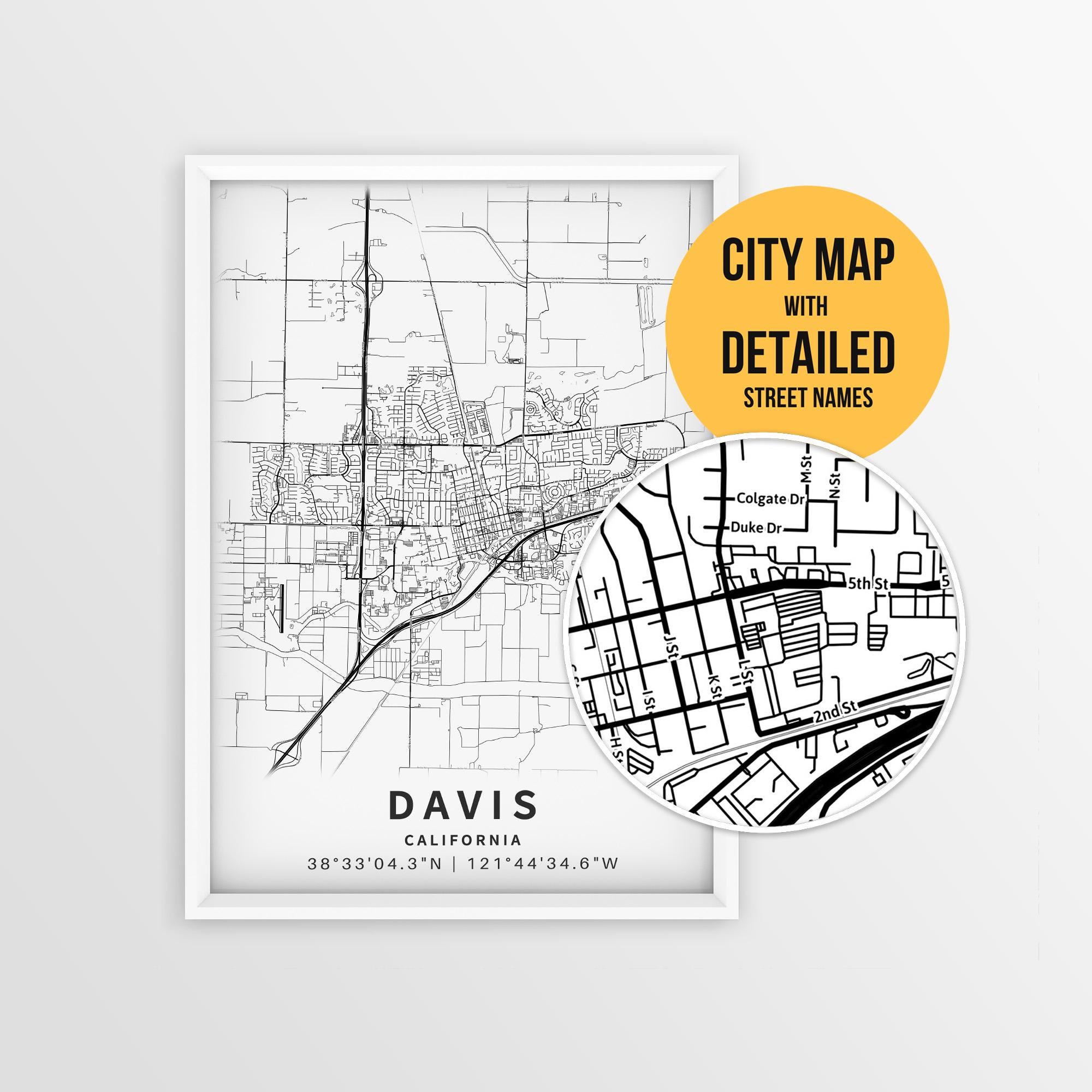 Davis California Map Printable Maps