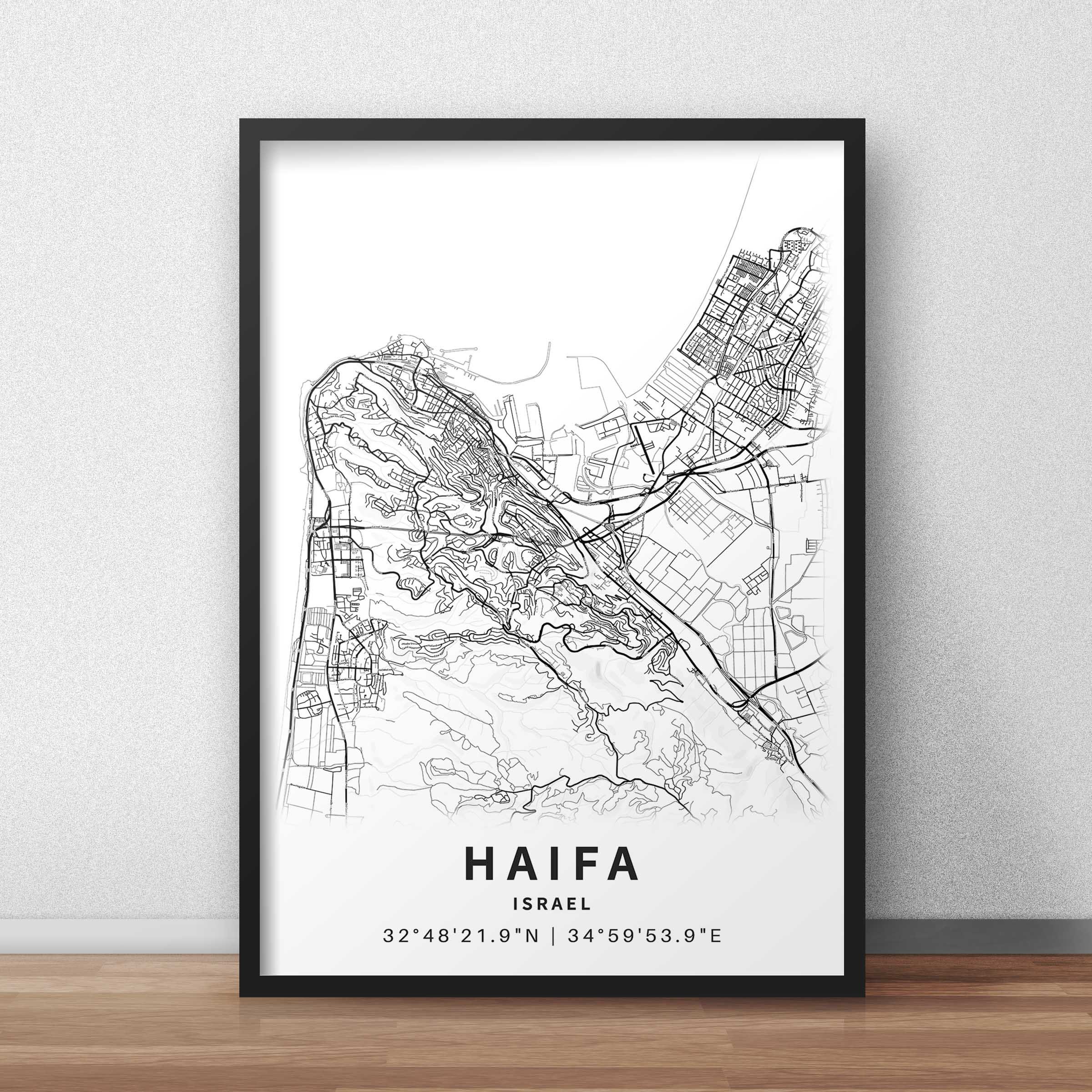Printable Map of Haifa ישראל Israel Map With Street Names - Etsy