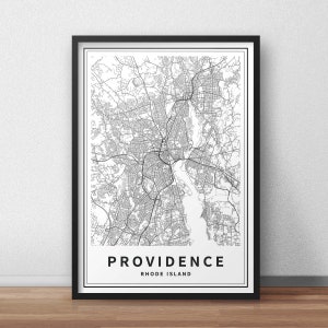 Printable Map of Providence, Rhode Island RI, United States Instant ...