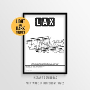 Los Angeles International Airport Poster, LAX Airport Map, California Travel Art (Instant Download)