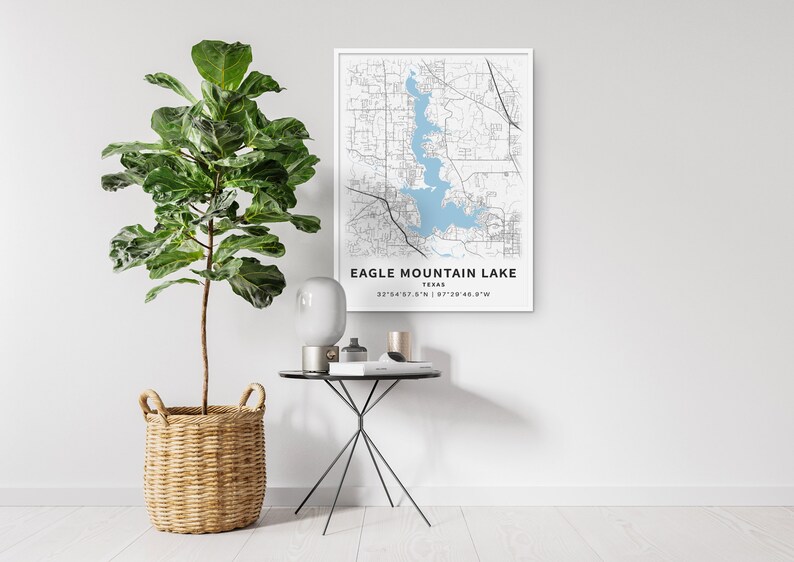 Printable Map of Eagle Mountain Lake Texas United States - Etsy