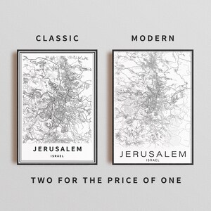 Printable Map of Jerusalem, Israel Instant Download City Map Wall Art ...