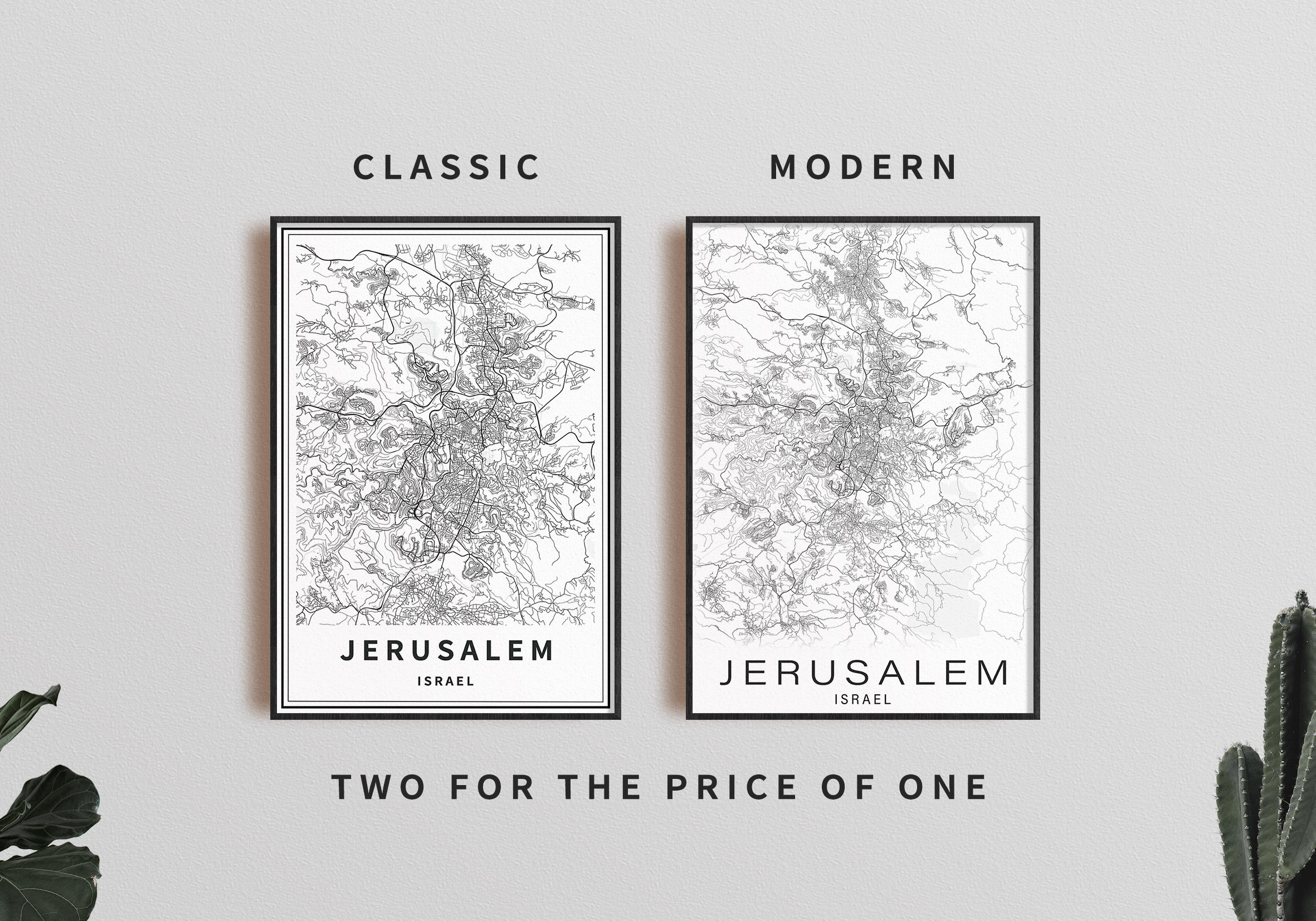 Printable Map of Jerusalem Israel Instant Download City | Etsy