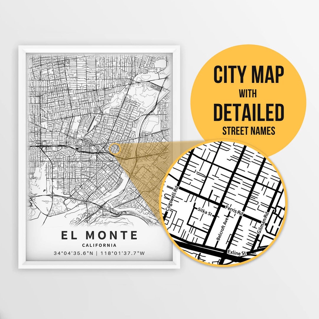 Printable Map of El Monte California - Il 1080xN.5289402804 32qi