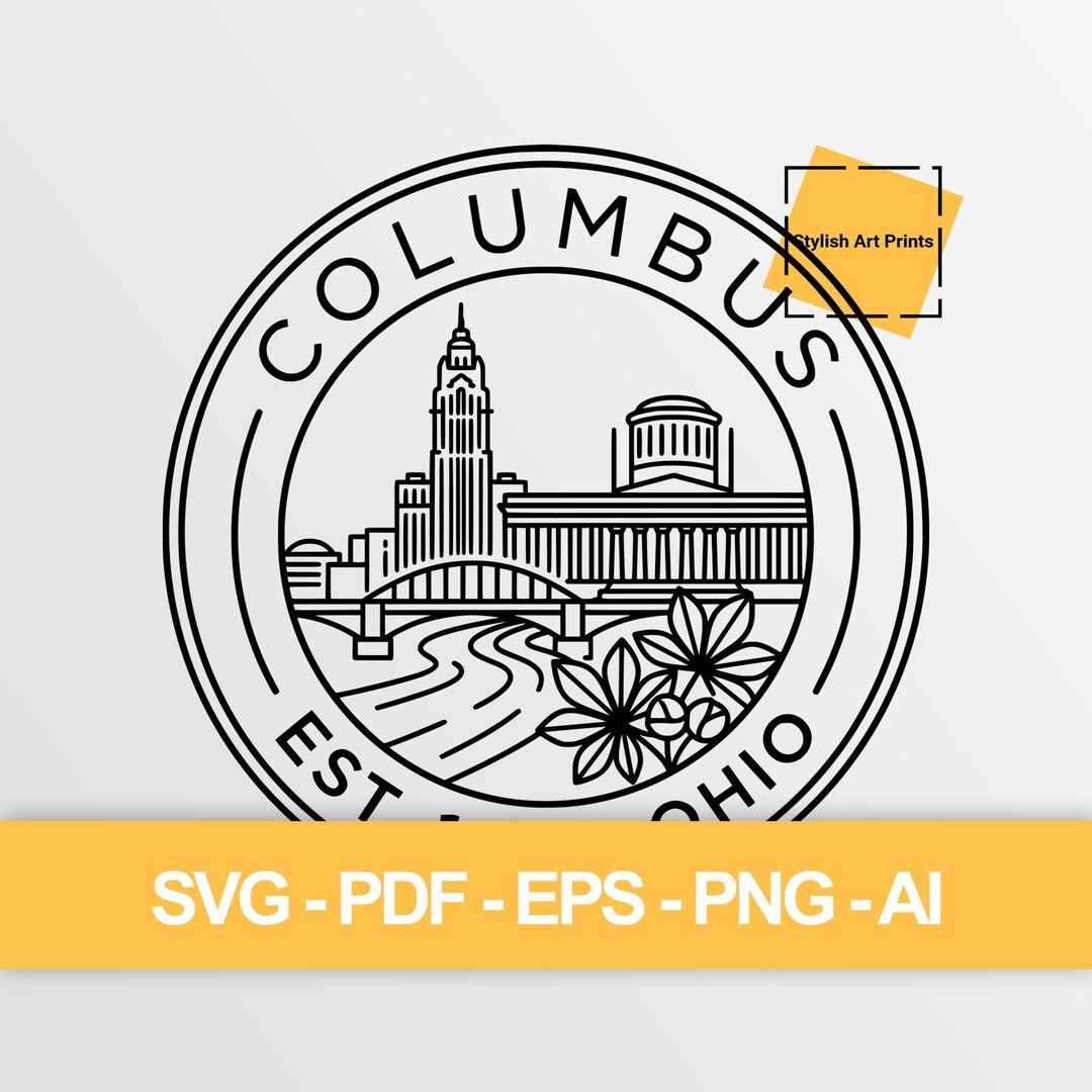 Colombus Svg Map Columbus Vector Clipart (SVG, PNG, PDF), Columbus Ohio Cutting File ...