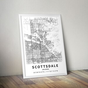 Printable Map of Scottsdale Arizona AZ United States With - Etsy