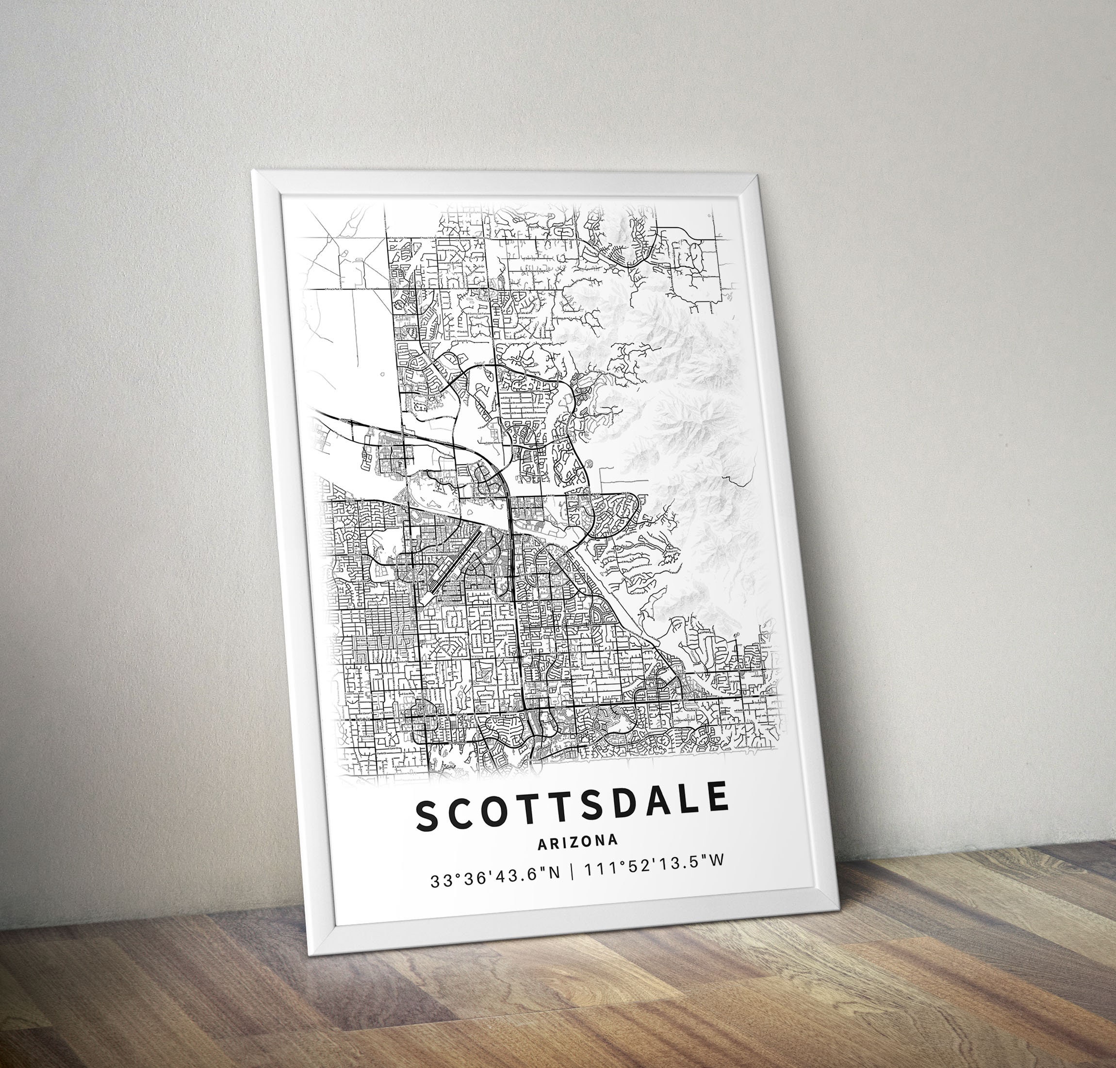 Printable Map of Scottsdale Arizona AZ United States With - Etsy