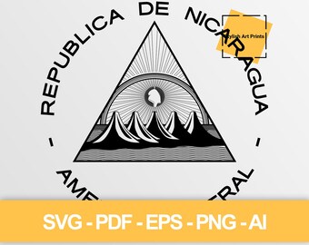 Nicaragua Coat of Arms Vector Clipart (SVG, PNG, PDF), Nicaragua Cutting File — Instant Download