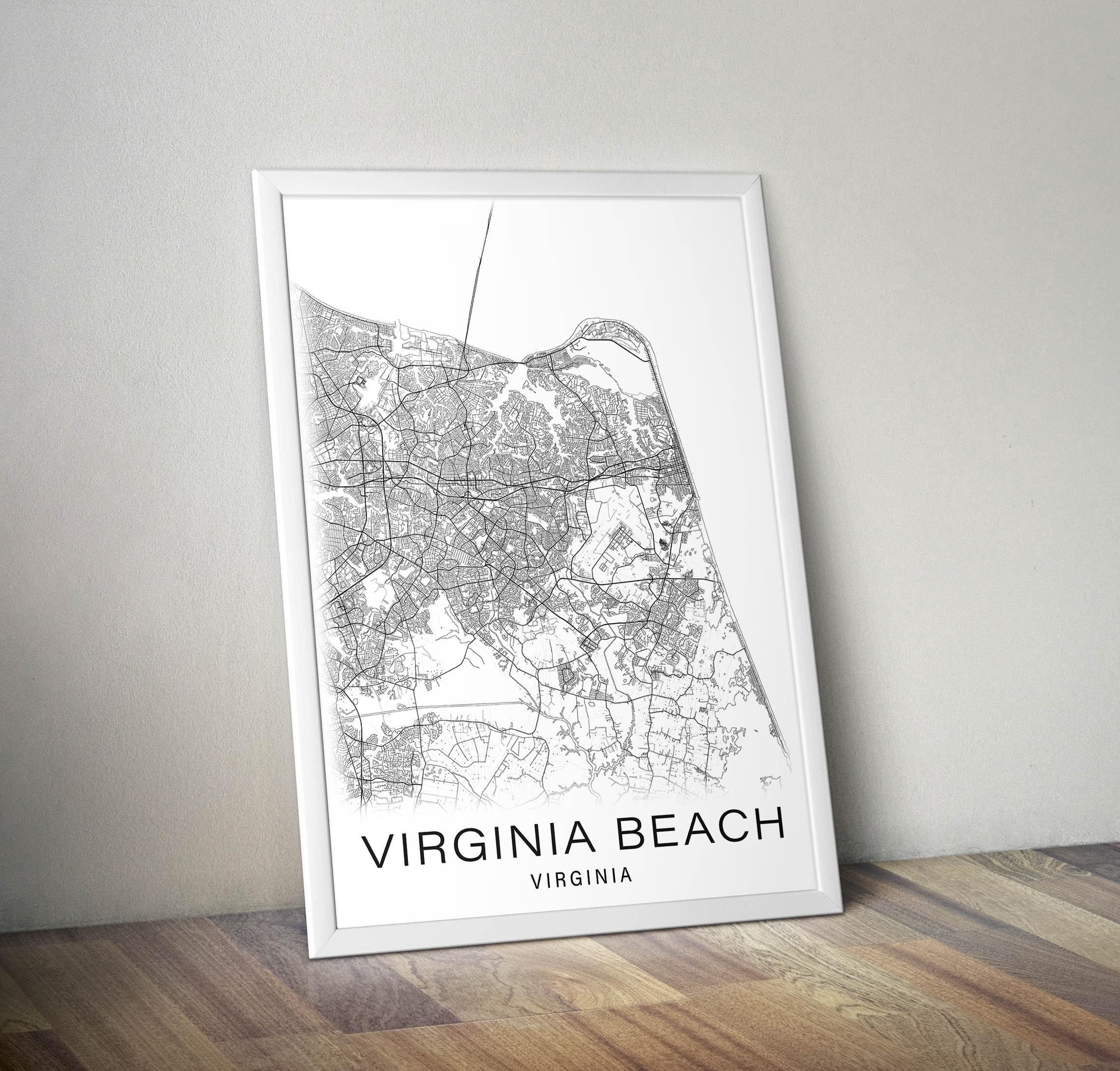 Printable Map of Virginia Beach Virginia VA USA Instant | Etsy