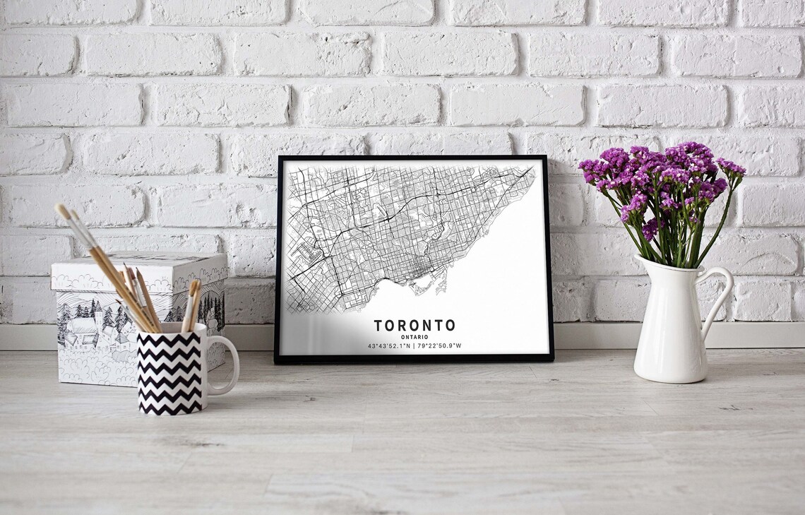 Printable Map of Toronto Canada With Street Names Instant - Etsy