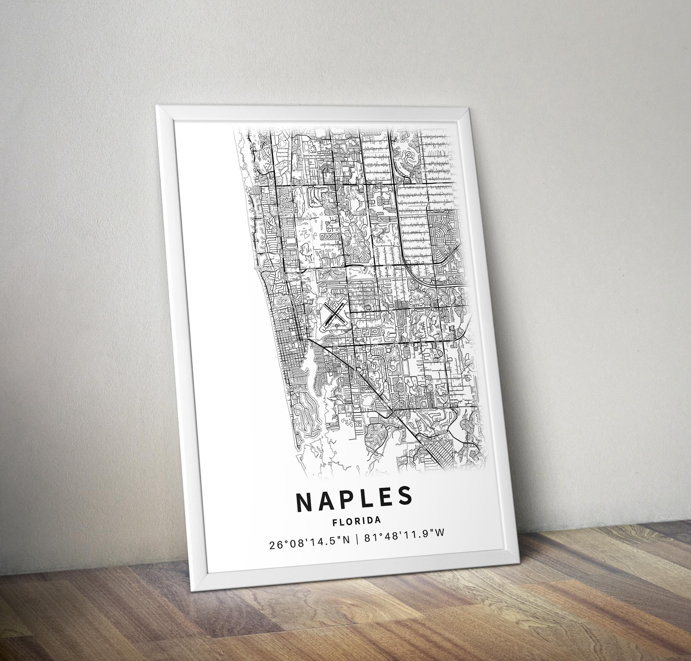 Printable Map of Naples FL Collier County Florida USA With - Etsy