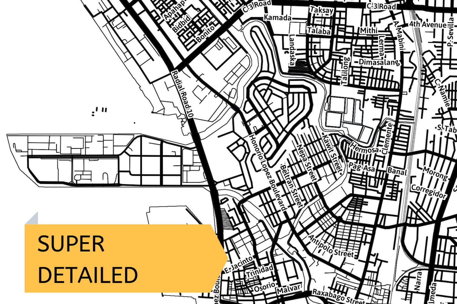 Printable Map of Manila Philippines Maynilà Map With Street | Etsy