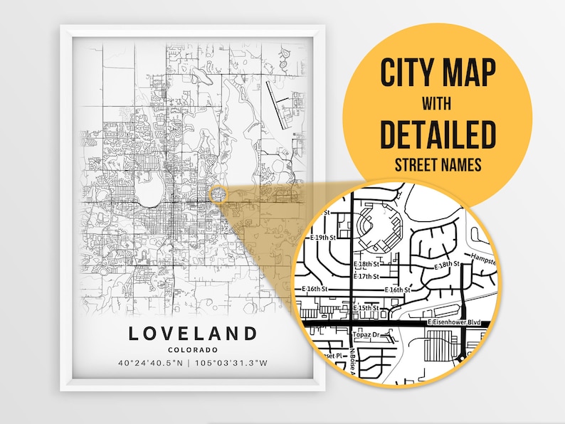 Printable Map Of Loveland Colorado United States With Street Etsy printable-map-of-loveland-colorado-united-states-with-street-etsy