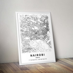 Printable Map of Nairobi, Kenya with Street Names Instant Download City Map Travel Gift City Poster Road Map Print Street Map image 5