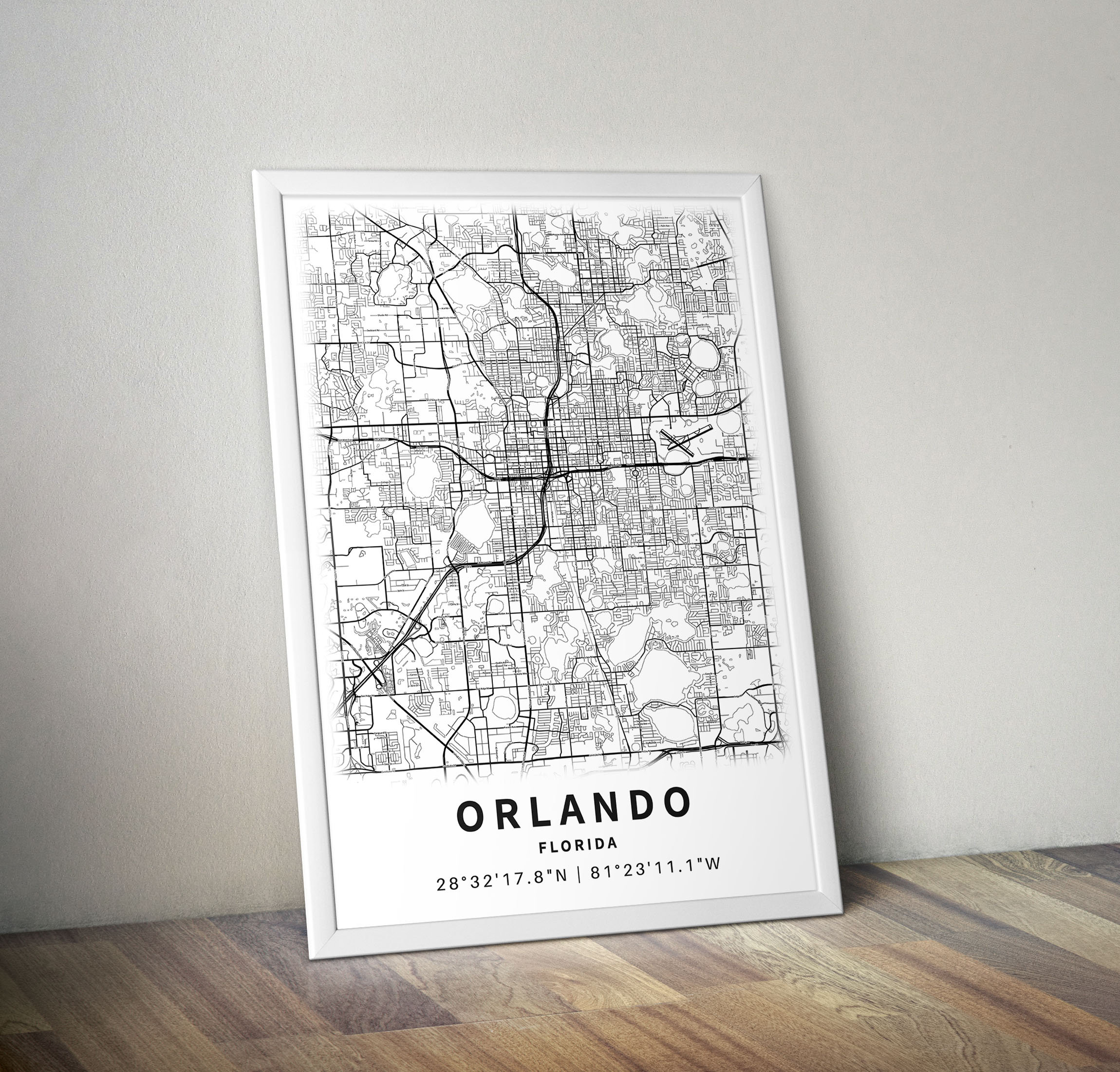 Printable Map of Orlando Florida FL United States With | Etsy