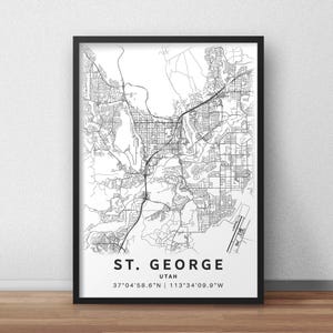 Printable Map of St. George, Utah, USA With Street Names - Instant ...