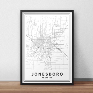 Printable Map of Jonesboro, Arkansas AR, United States Instant Download ...