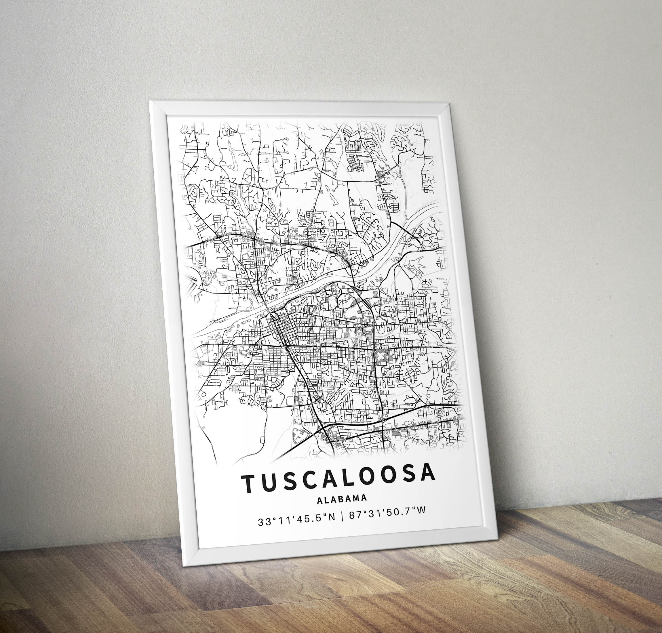 Printable Map of Tuscaloosa Alabama AL United States With | Etsy