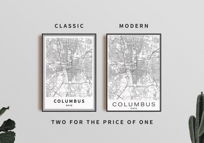 Printable Map of Columbus Ohio USA City Map Instant - Etsy