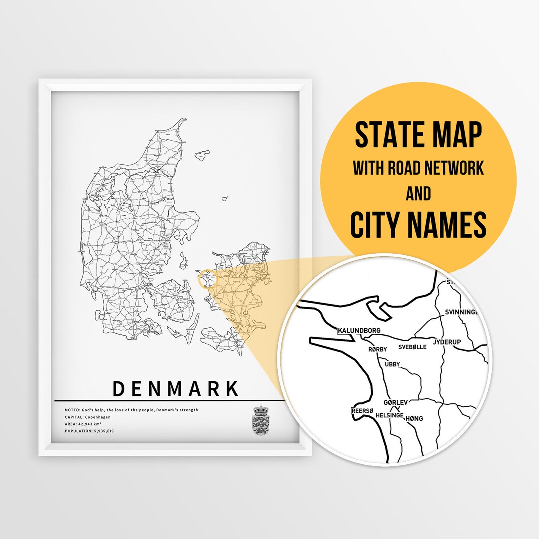 Printable Map Of Denmark With City Names And Roads Instant Download london-has-just-been-named-the-best-city-in-the-world