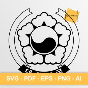 South Korea coat of arms, South Korea Vector Clipart - SVG \ PNG \ PDF \ Instant Download \ Cutting \ State Sign \ South Korea Crest