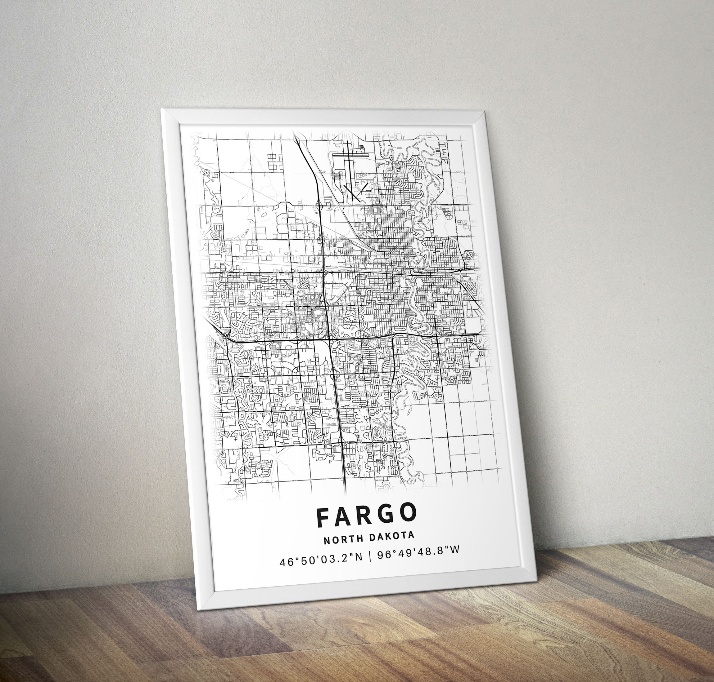 Printable Map of Fargo ND North Dakota United States With - Etsy