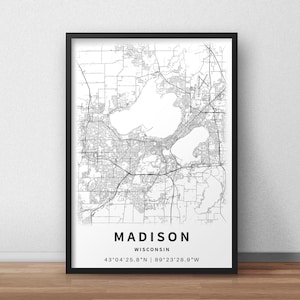 Madison Wisconsin Map with Street Names, Printable Madison City Poster (Instant Download) image 5