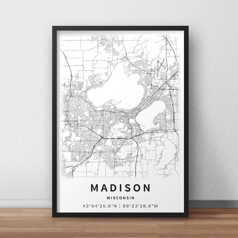 Madison Wisconsin Map with Street Names, Printable Madison City Poster (Instant Download) image 5