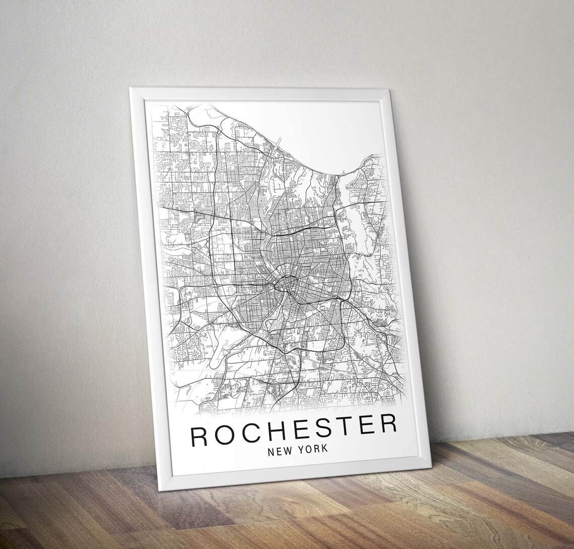 Printable Map Of Rochester New York NY USA Instant Etsy