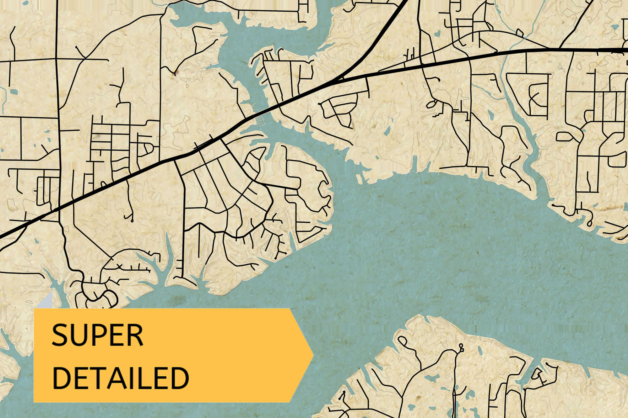 Vintage Style Map of Wilson Lake Alabama USA Instant Etsy