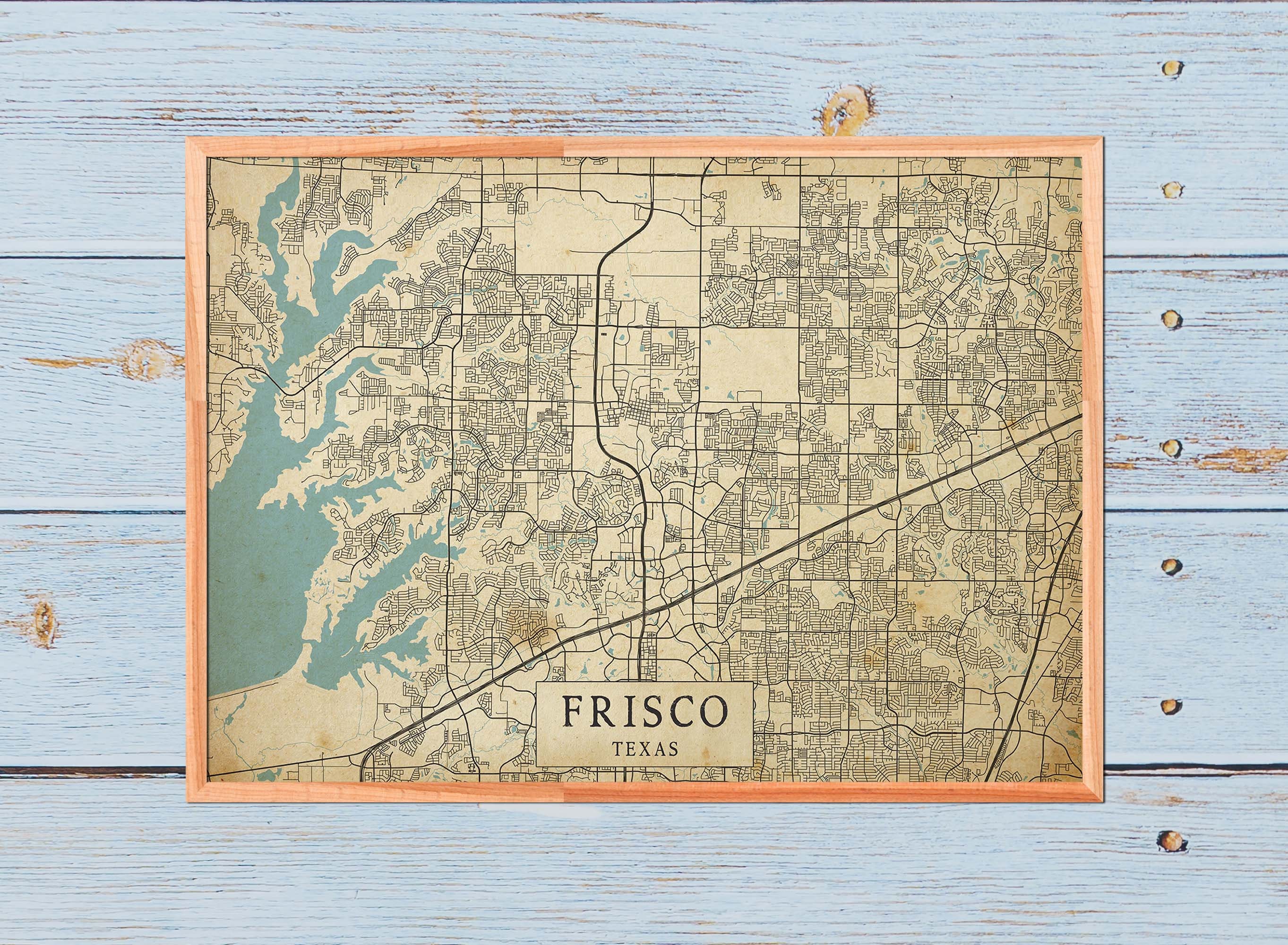 Printable Vintage Style Map of Frisco Texas Instant Etsy
