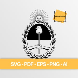 Argentina Coat of Arms Vector Clipart (SVG, PNG, PDF), Argentina Cutting File — Instant Download