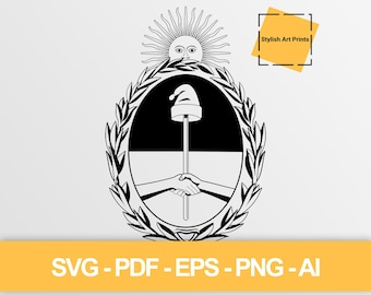 Argentina Coat of Arms Vector Clipart (SVG, PNG, PDF), Argentina Cutting File — Instant Download