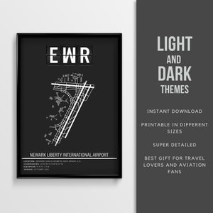 EWR Newark Liberty International Airport Poster - Instant Download \ Airport Map \ Printable \ Wall Art \ New Jersey Travel Poster