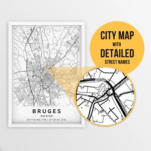 Brügge, West-Flandern, Belgien mit Straßennamen - zum sofort herunterladen - sofort verfügbar
