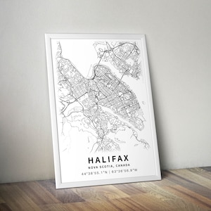 Printable Map of Halifax, Nova Scotia, Canada With Street Names ...