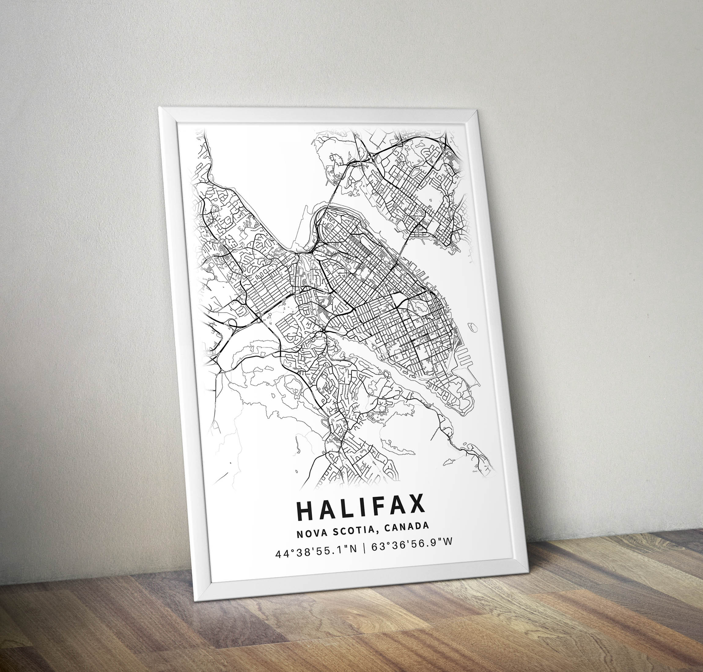 Printable Map of Halifax Nova Scotia Canada With Street Etsy